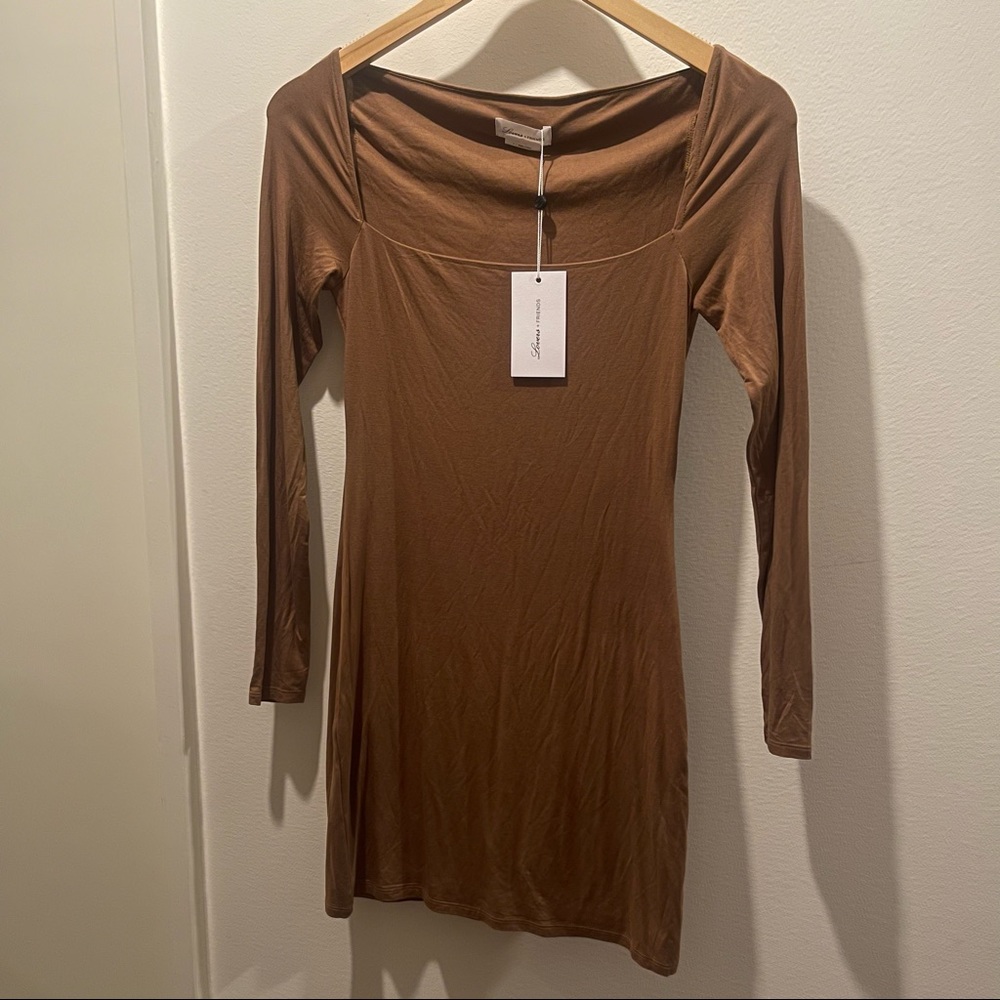Nessa Mini Dress in Brown